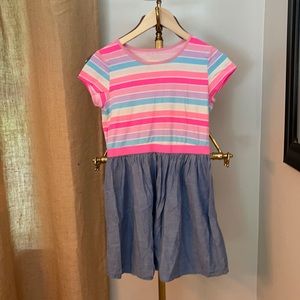 Children’s Place rainbow & chambray dress